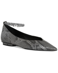 Rebecca Minkoff Chain Ankle Leather Ballet Flat Grey