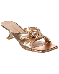 Stuart Weitzman Playa Knot Leather Sandal Gold