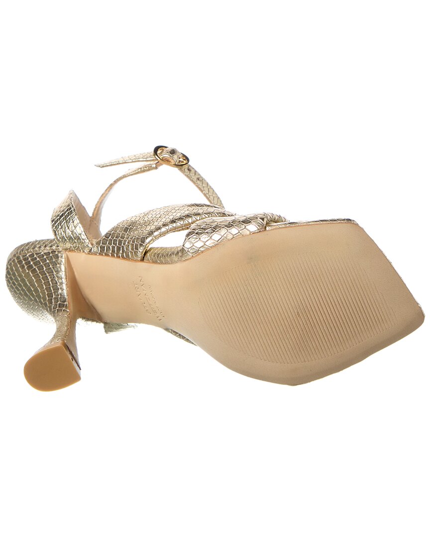 Stuart Weitzman Playa Ankle Strap Snake-Embossed Leather Sandal