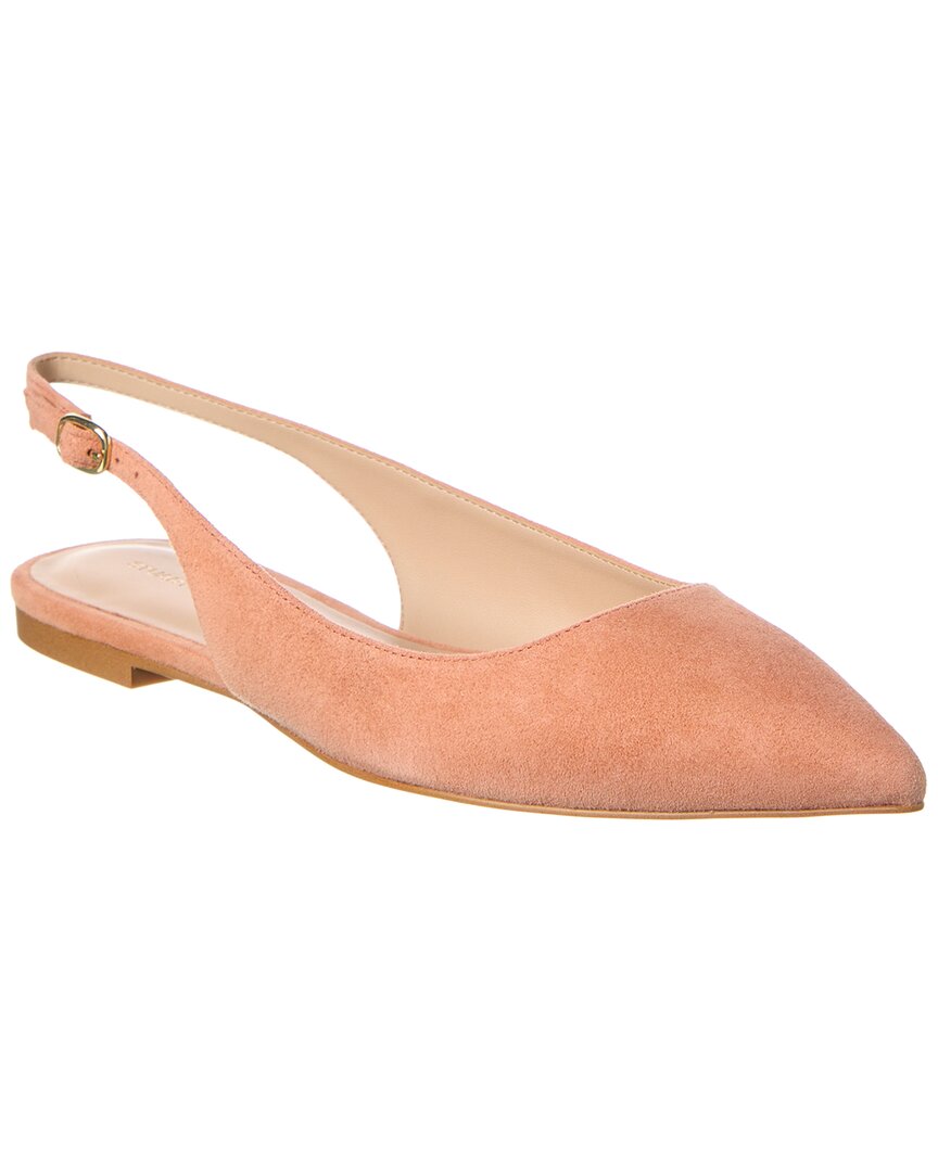 Stuart Weitzman Mara Suede Slingback Flat Pink