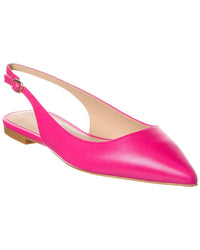 Stuart Weitzman Mara Leather Slingback Flat Pink
