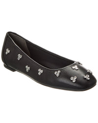 Stuart Weitzman Tammy Leather Ballet Flat Black