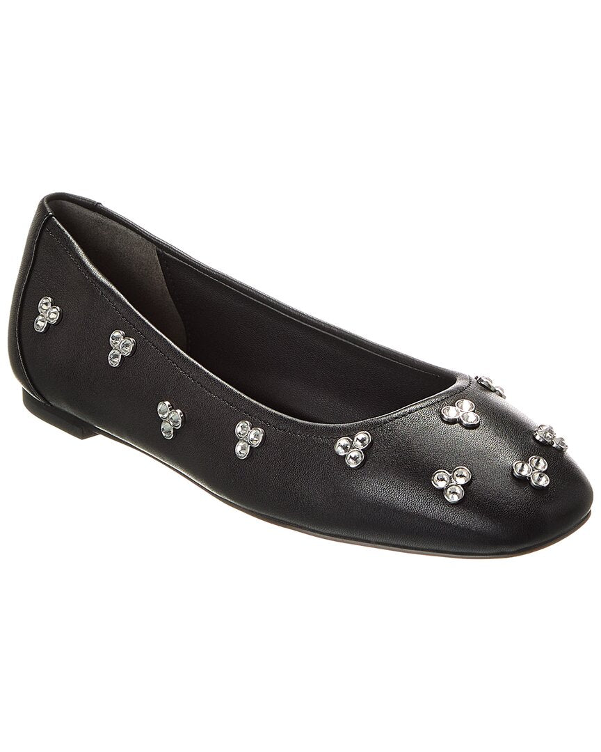 Stuart Weitzman Tammy Leather Ballet Flat Black