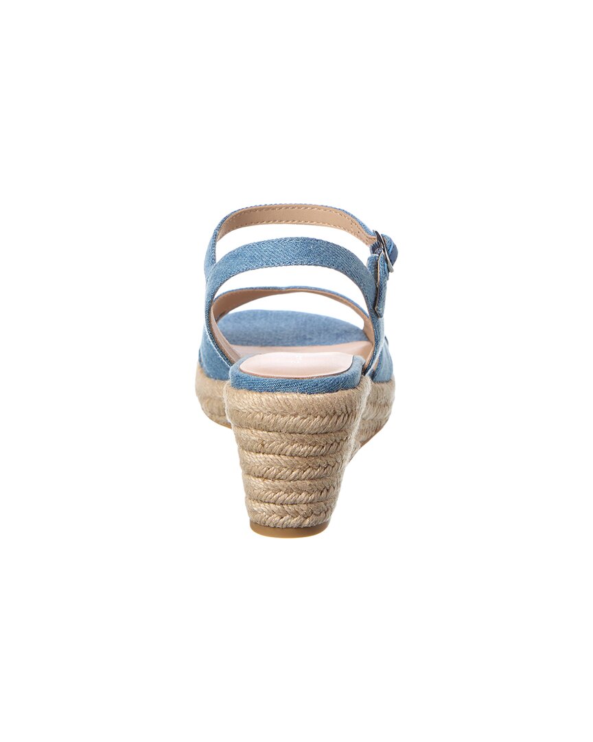 Stuart Weitzman Miami Espadrille Canvas & Leather Wedge
