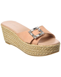 Stuart Weitzman June 75 Suede Wedge Slide Pink