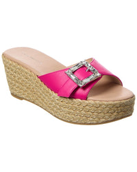 Stuart Weitzman June 75 Leather Wedge Sandal Pink