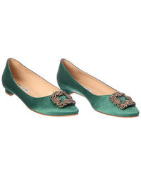 Manolo Blahnik Manolo Blahnik Hangisi Satin Flat