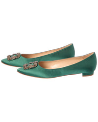 Manolo Blahnik Manolo Blahnik Hangisi Satin Flat