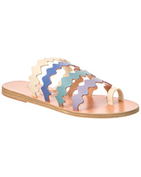 Ancient Greek Sandals Niki Onda Leather Sandal Blue Mix