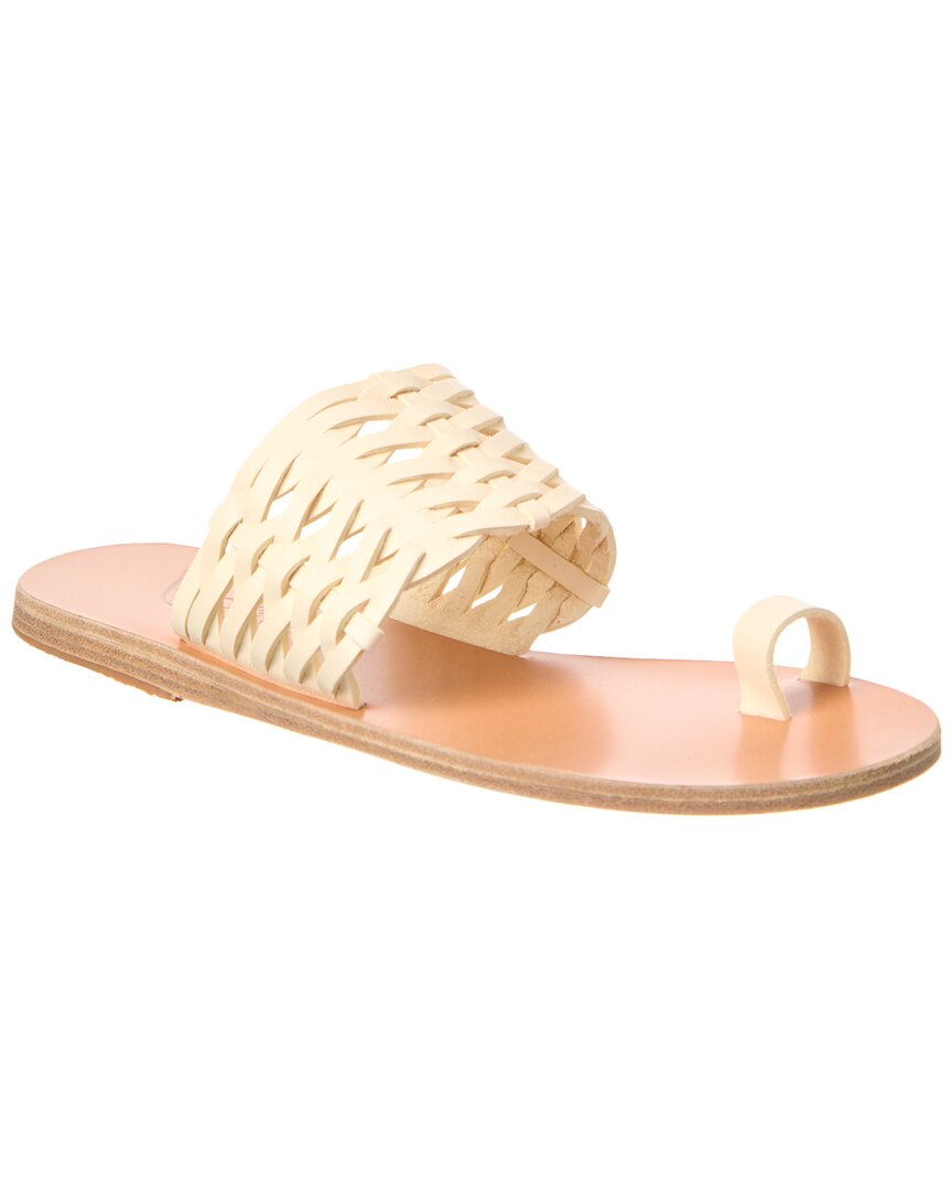 Ancient Greek Sandals Thalia Woven Leather Sandal Off White