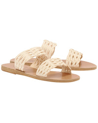Ancient Greek Sandals Melia Woven Leather Sandal Off White