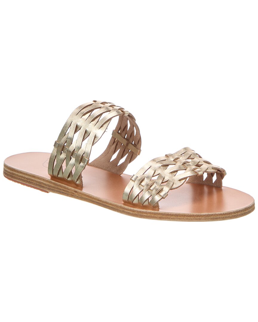 Ancient Greek Sandals Melia Woven Leather Sandal Platinum