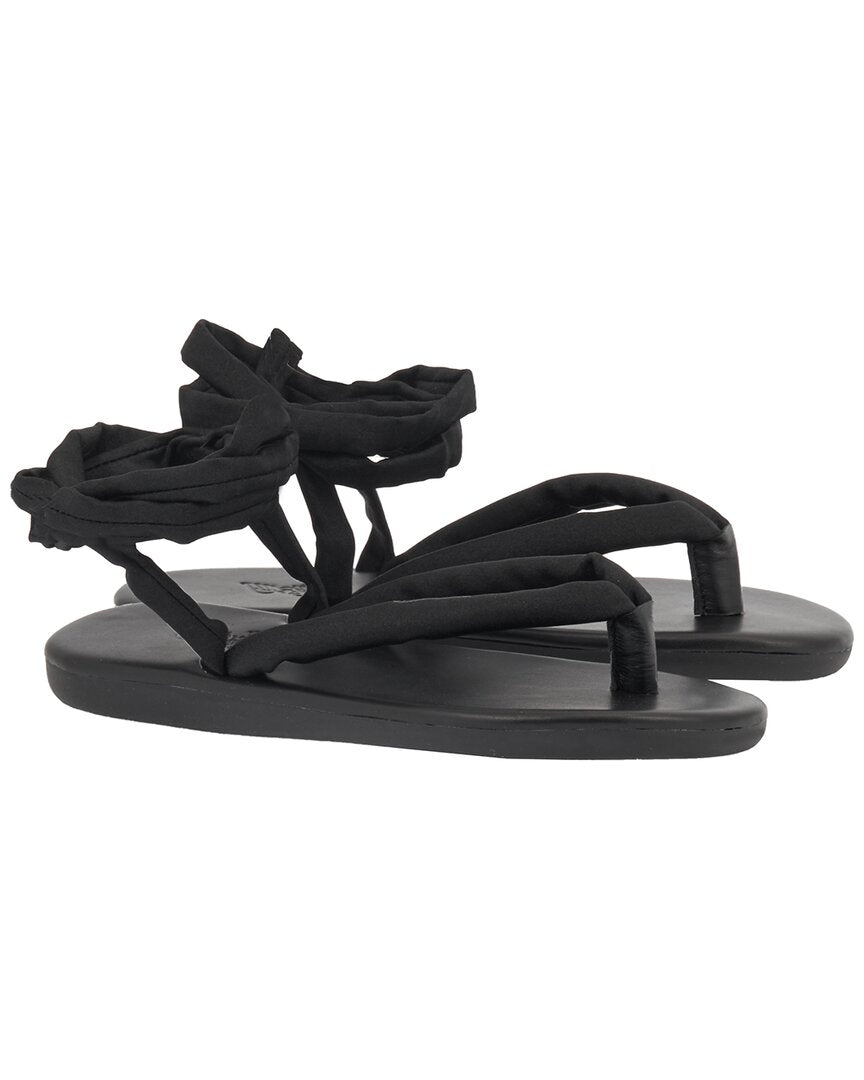 Ancient Greek Sandals Puffy Lace Up Sandal Black