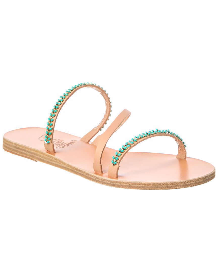 Ancient Greek Sandals Apli Polytimi Leather Sandal Blue