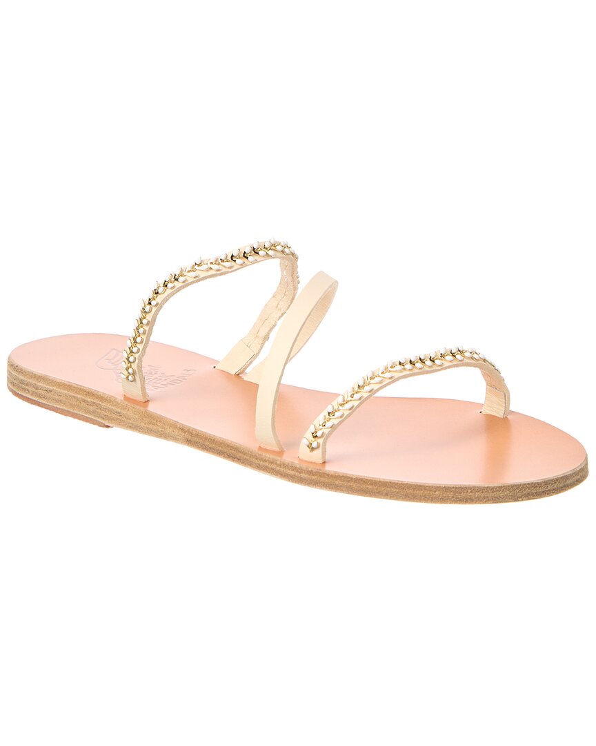 Ancient Greek Sandals Apli Polytimi Leather Sandal White