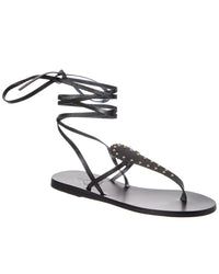 Ancient Greek Sandals Pyrichos Leather Sandal Black