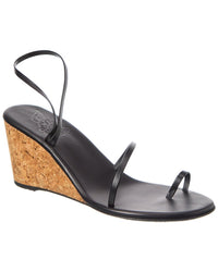 Ancient Greek Sandals Chora Leather Wedge Black