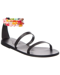 Ancient Greek Sandals Smirni Leather Sandal Black