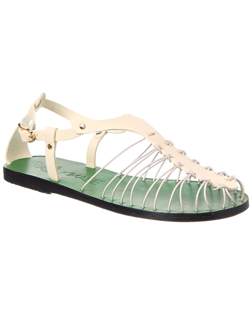 Ancient Greek Sandals Ligres Leather Sandal Off White