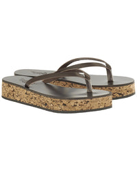 Ancient Greek Sandals Spetses Leather Thong Sandal Brown Multi