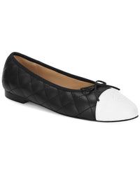 Tiffany & Fred Paris Quilted Leather Ballet Flat White