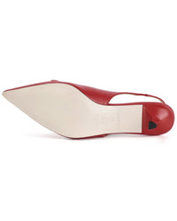 Tiffany & Fred Paris Metal-Link Leather Slingback Kitten Heel Pump