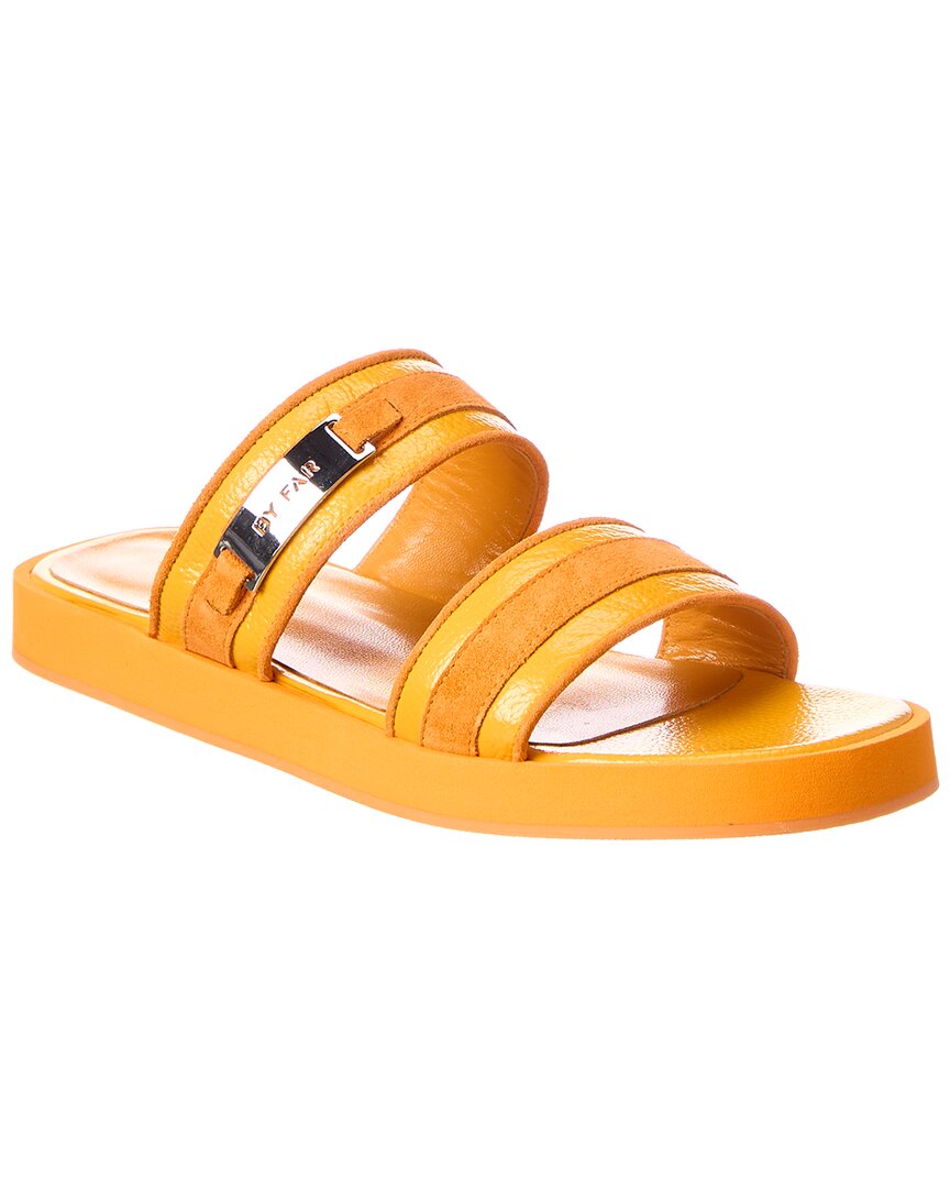 By Far Easy Leather & Suede Sandal Orange