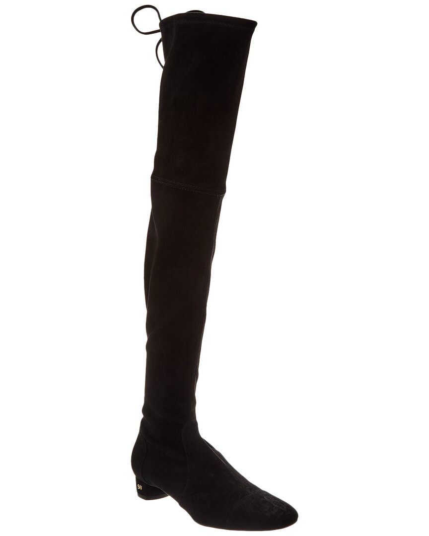Stuart Weitzman Bridget City Suede Over-The-Knee Boot Black