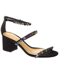 Alexandre Birman Alexa Crystals 60 Suede Sandal Black