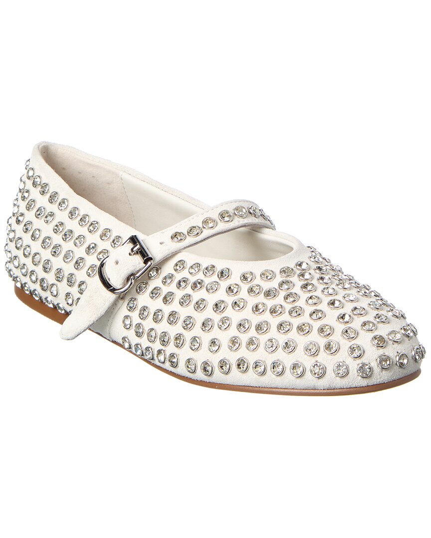 Tiffany & Fred Paris Bedazzled Suede Flat