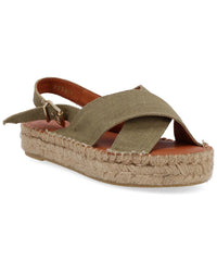 Alohas Crossed Espadrille Khaki