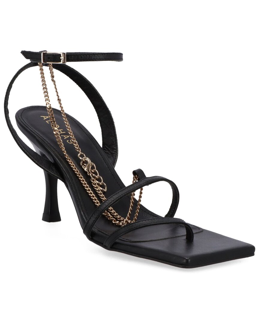Alohas Straps Leather Sandal Black