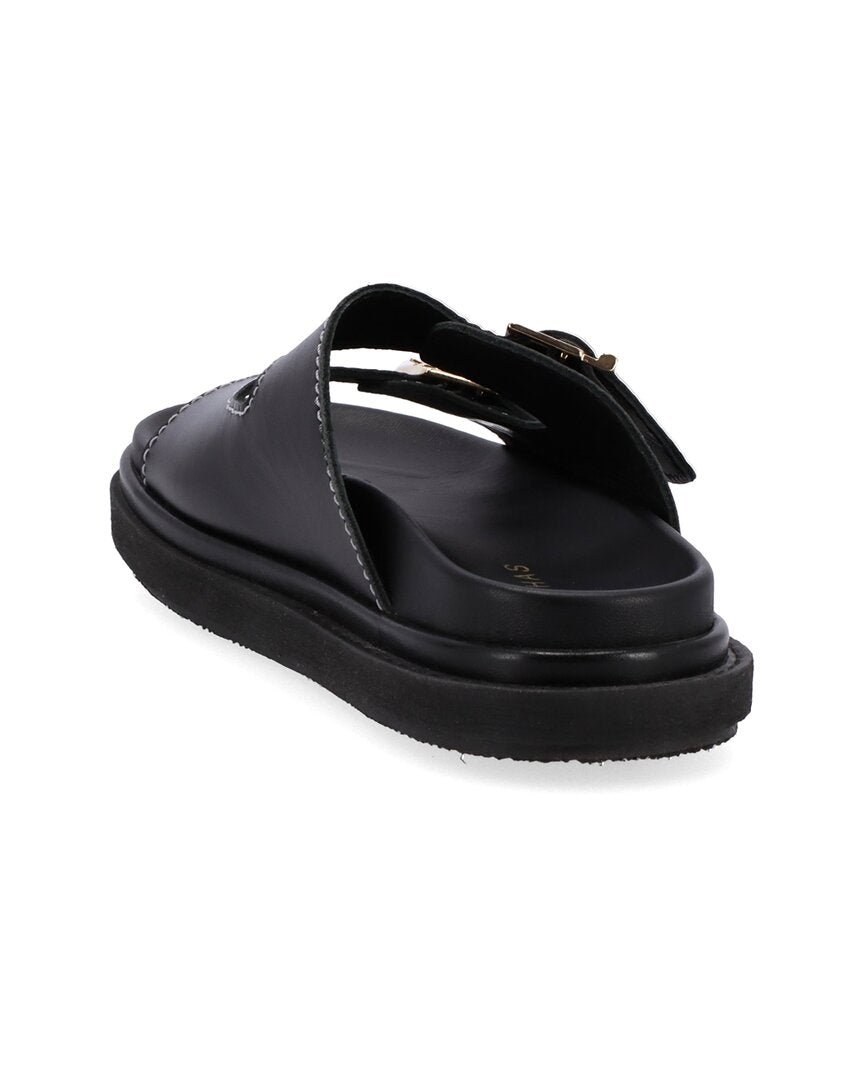 Alohas Buckle Strap Leather Sandal