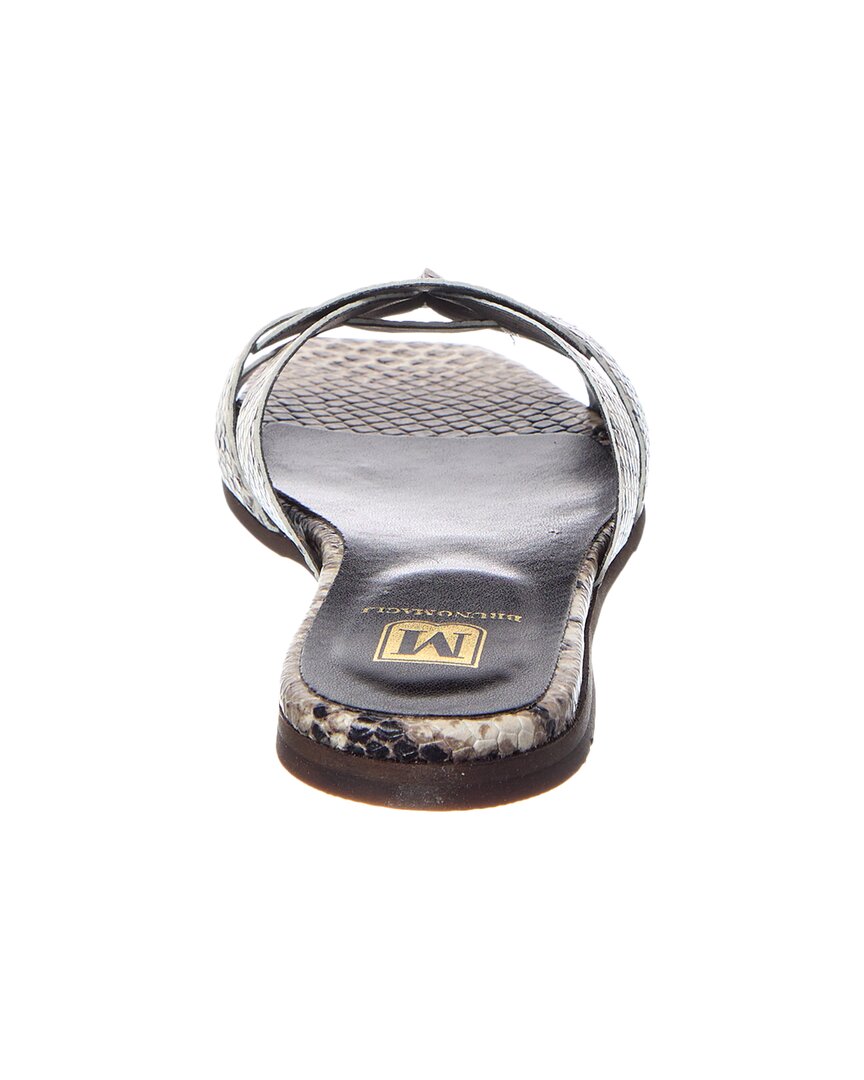 M By Bruno Magli Alessia Snake-Embossed Leather Sandal