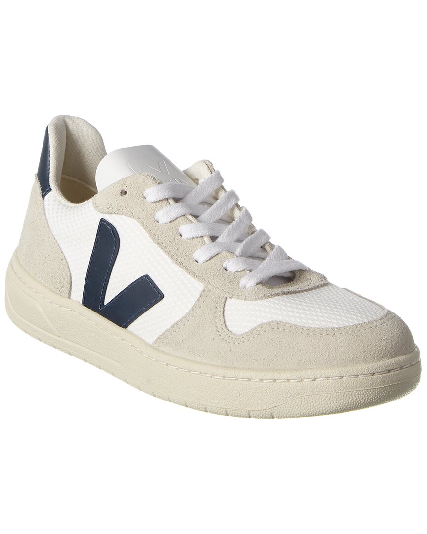 Veja V-10 Suede-Trim Sneaker