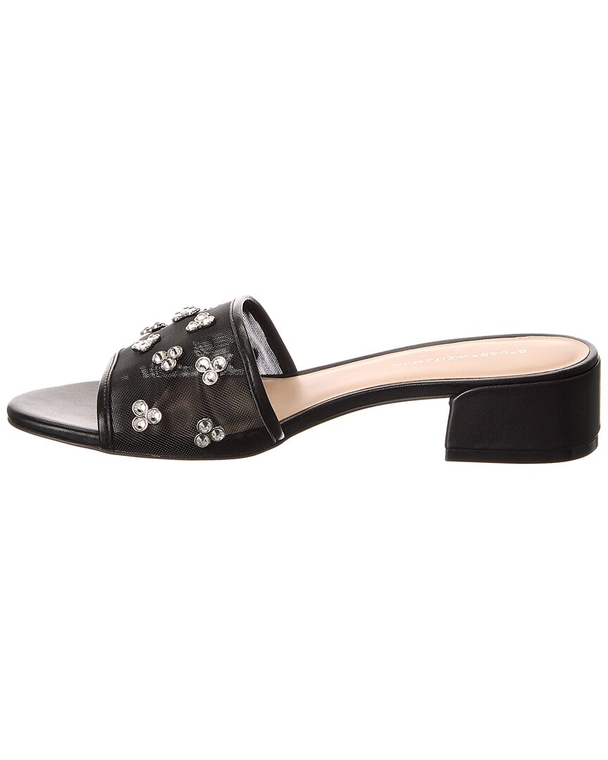 Stuart Weitzman Tammy Xtal Block Mesh & Leather Sandal