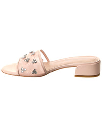 Stuart Weitzman Tammy Xtal Block Mesh & Leather Sandal