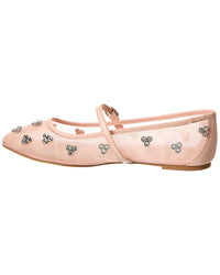 Stuart Weitzman Tammy Mesh & Leather Mary Jane Ballet Flat