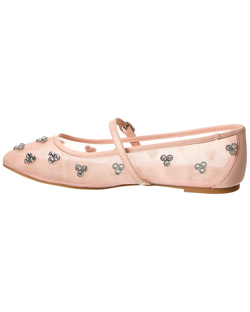 Stuart Weitzman Tammy Mesh & Leather Mary Jane Ballet Flat