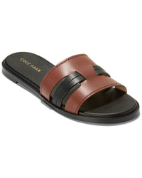 Cole Haan Flynn Slotted Leather Slide Sandal Brown