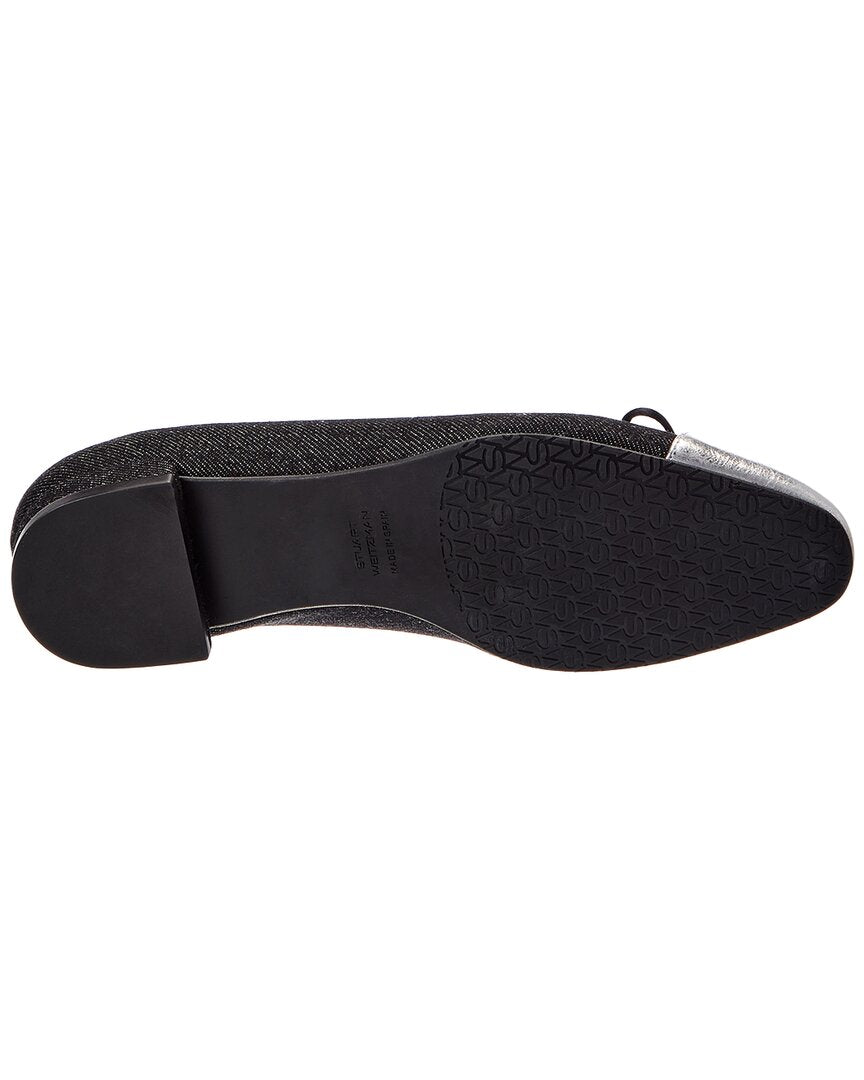 Stuart Weitzman Stuart Weitzman Sleek Bow Denim Flat
