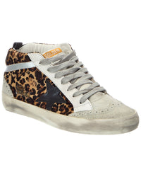 Golden Goose Golden Goose Mid Star Classic Leopard Horsy Leather & Suede Sneaker