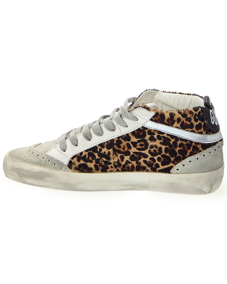Golden Goose Golden Goose Mid Star Classic Leopard Horsy Leather & Suede Sneaker