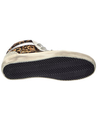 Golden Goose Golden Goose Mid Star Classic Leopard Horsy Leather & Suede Sneaker