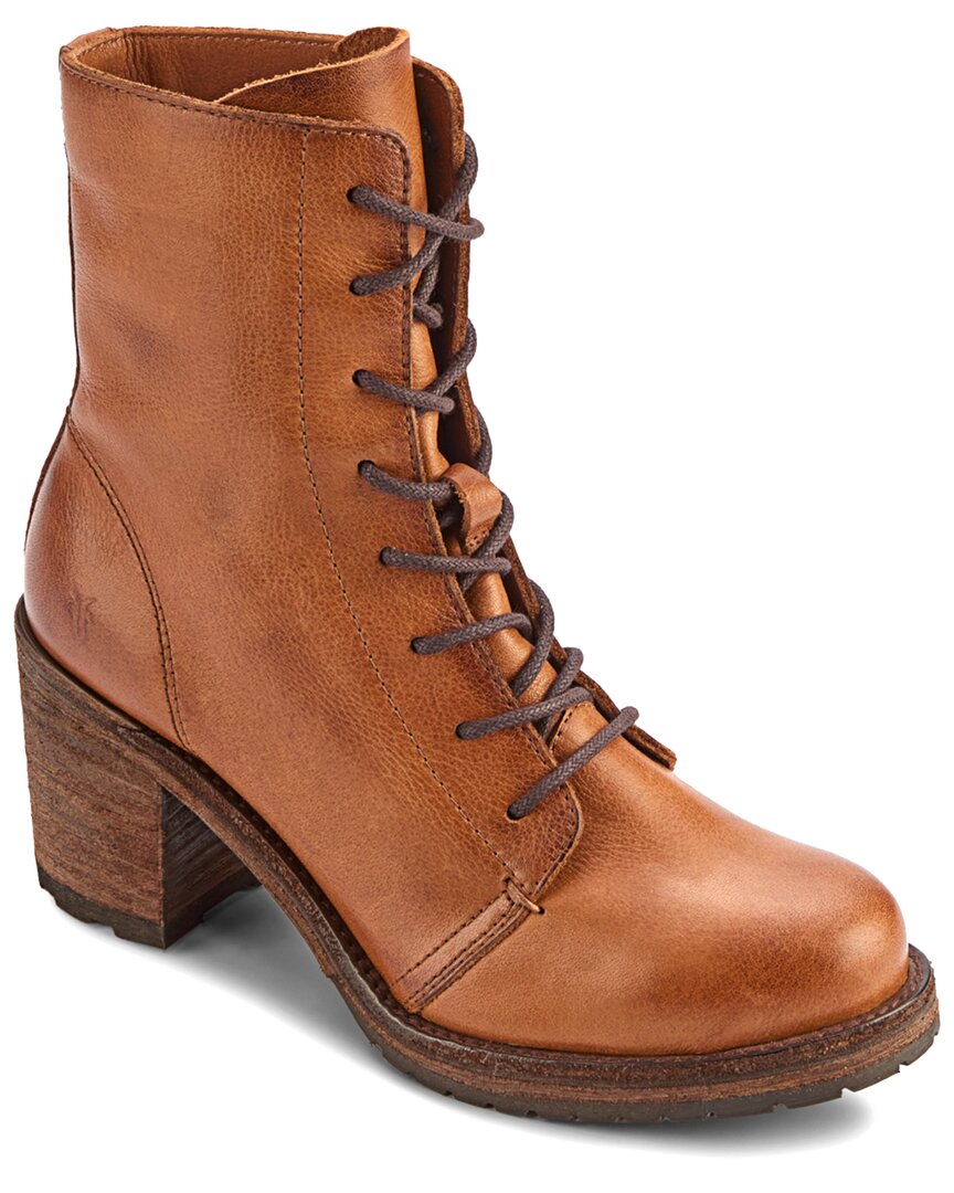 Frye Karen Leather Combat Boot 5.5 Brown
