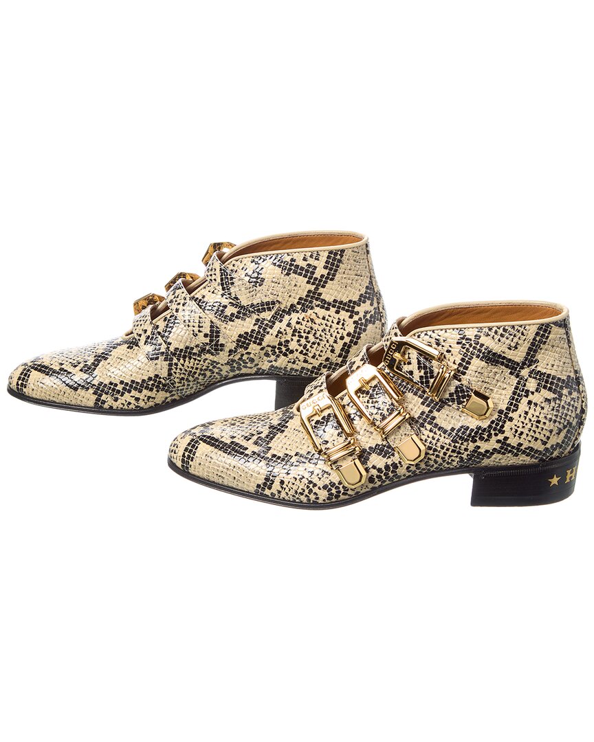 Gucci Python-Embossed Leather Bootie (Authentic Pre-Loved)