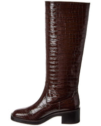 Stuart Weitzman Kaia Croc-Embossed Leather Knee-High Boot