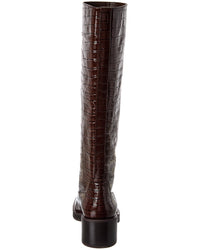 Stuart Weitzman Kaia Croc-Embossed Leather Knee-High Boot