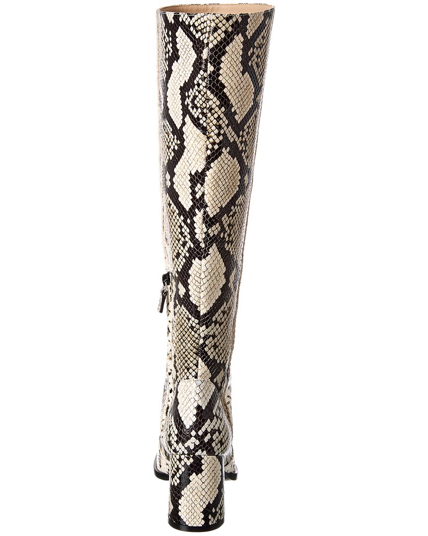 Stuart Weitzman Nola Snake-Embossed Leather Knee-High Boot