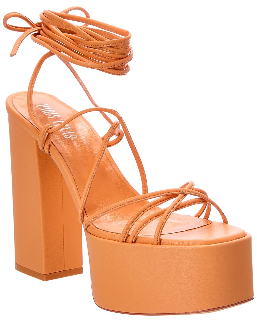Paris Texas Malena Leather Platform Sandal Pink